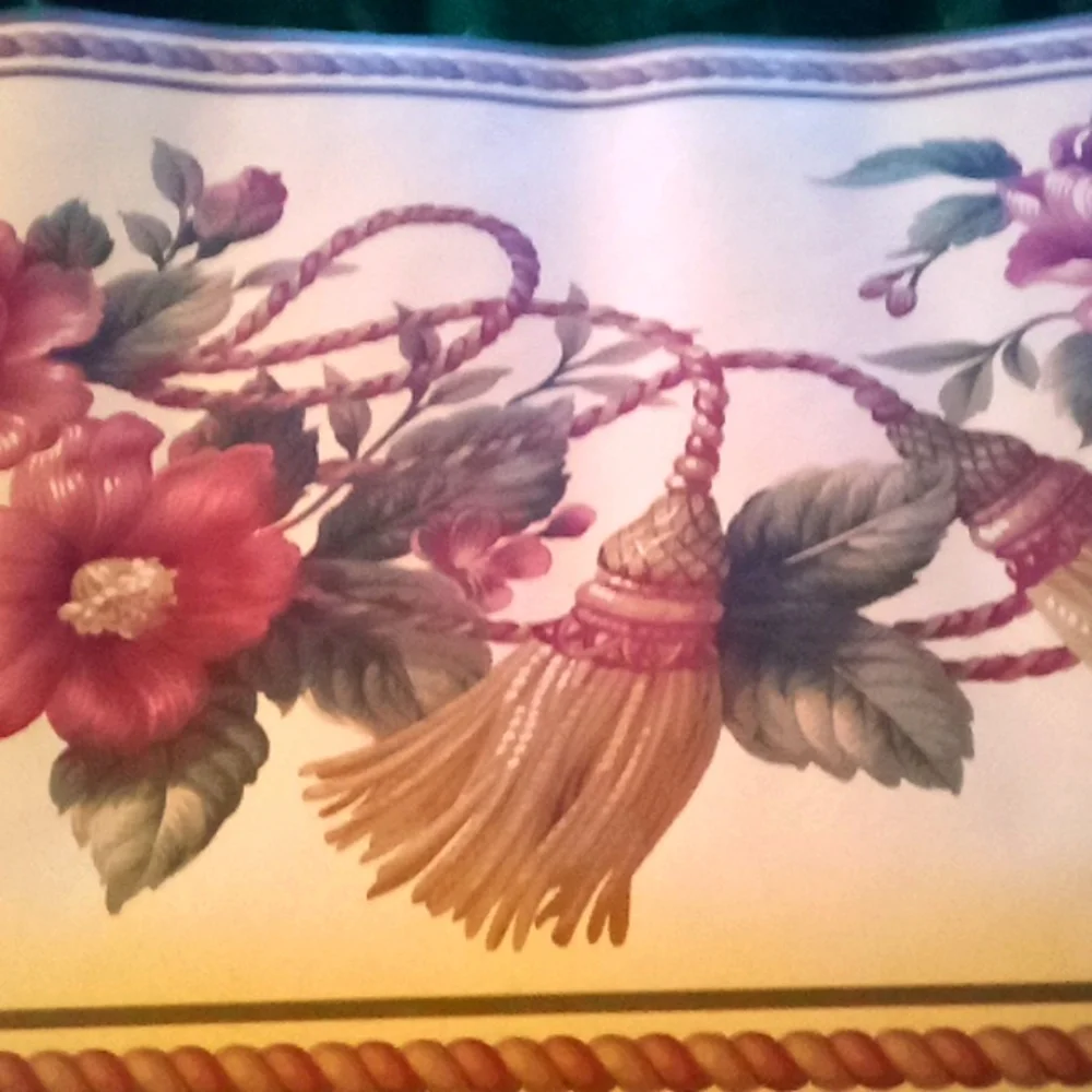 3/$15..🐒Nice border of flowers and tassels